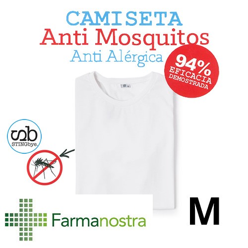 Camiseta antimosquitos stingbye camiseta manga corta  | talla m | color blanco